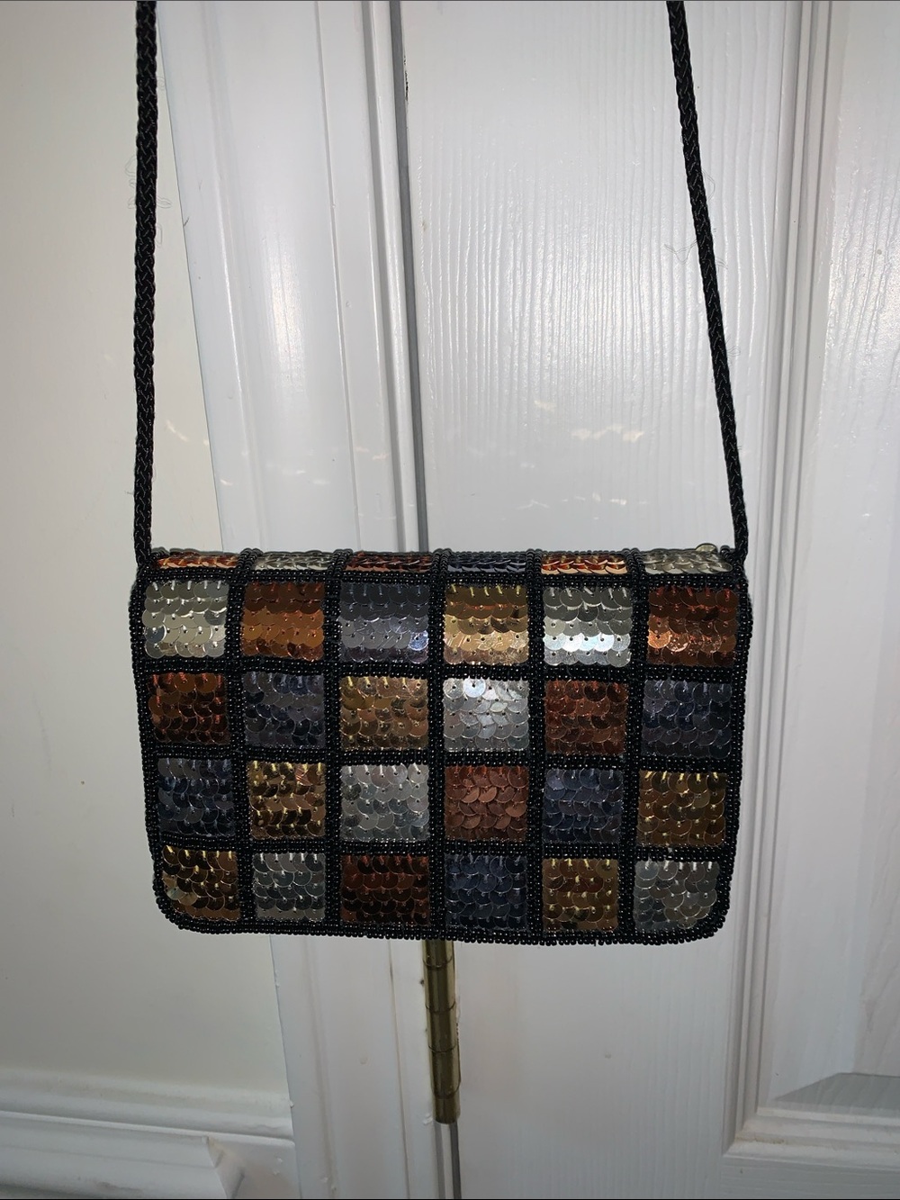Adorable clutch mini party bag evening bag Crossbody sequins NEW - Picture 2 of 11